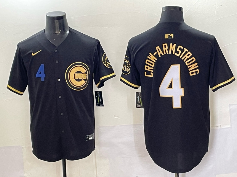Men Chicago Cubs #4 Crow Armstrong black Nike MLB 2025 Jersey 04->chicago cubs->MLB Jersey